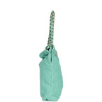 Small 22 Bag Light Green Washed Denim Gold Hardware