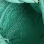 Small 22 Bag Light Green Washed Denim Gold Hardware