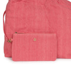Small 22 Bag Light Red Washed Denim Gold Hardware