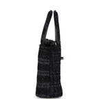 Nano Kelly Shopper Black and Grey Printed Denim Ruthenium Hardware