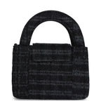 Nano Kelly Shopper Black and Grey Printed Denim Ruthenium Hardware