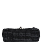 Nano Kelly Shopper Black and Grey Printed Denim Ruthenium Hardware