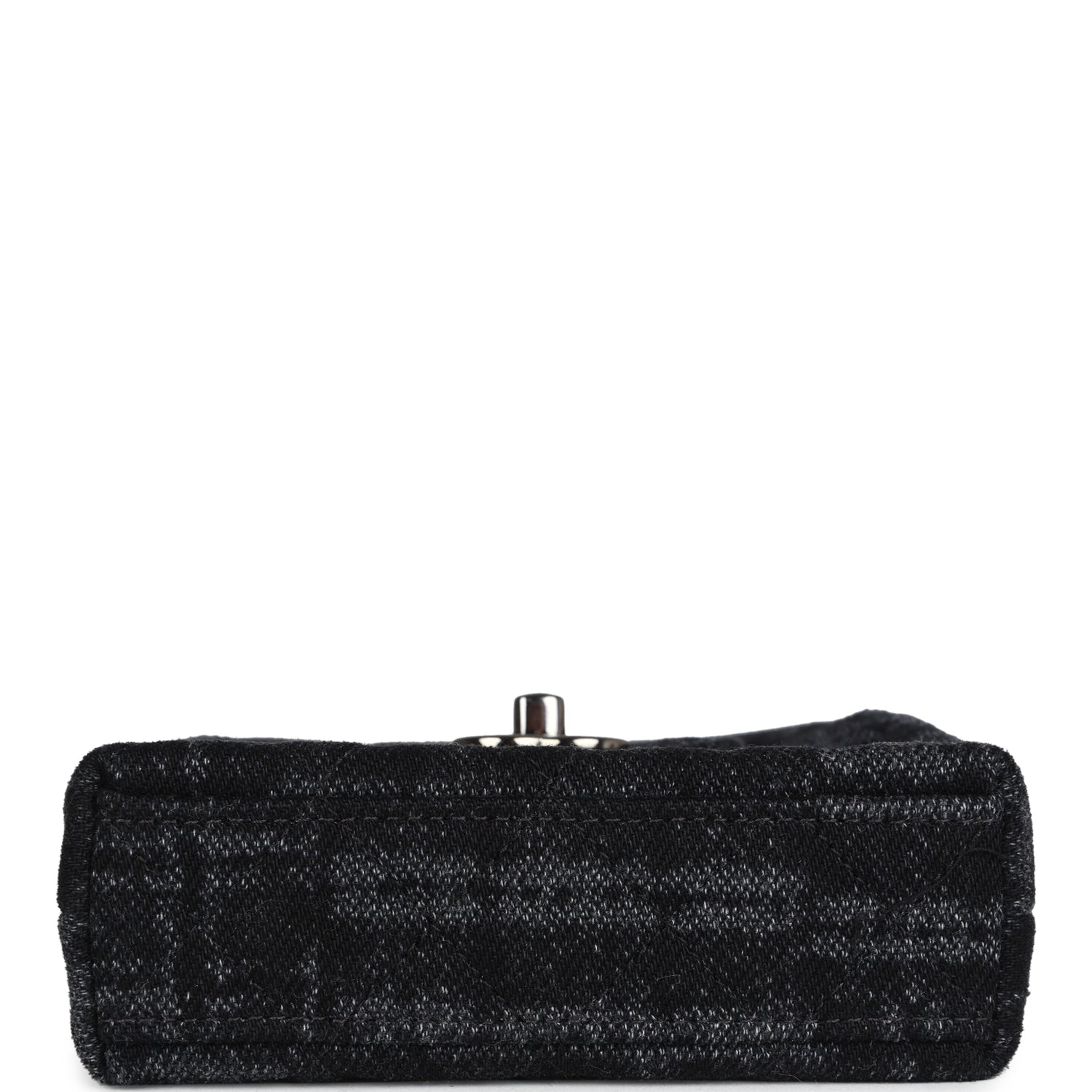 Nano Kelly Shopper Black and Grey Printed Denim Ruthenium Hardware
