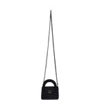 Nano Kelly Shopper Black and Grey Printed Denim Ruthenium Hardware