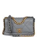 Medium 19 Flap Bag Grey Lambskin Mixed Metal Hardware