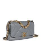 Medium 19 Flap Bag Grey Lambskin Mixed Metal Hardware