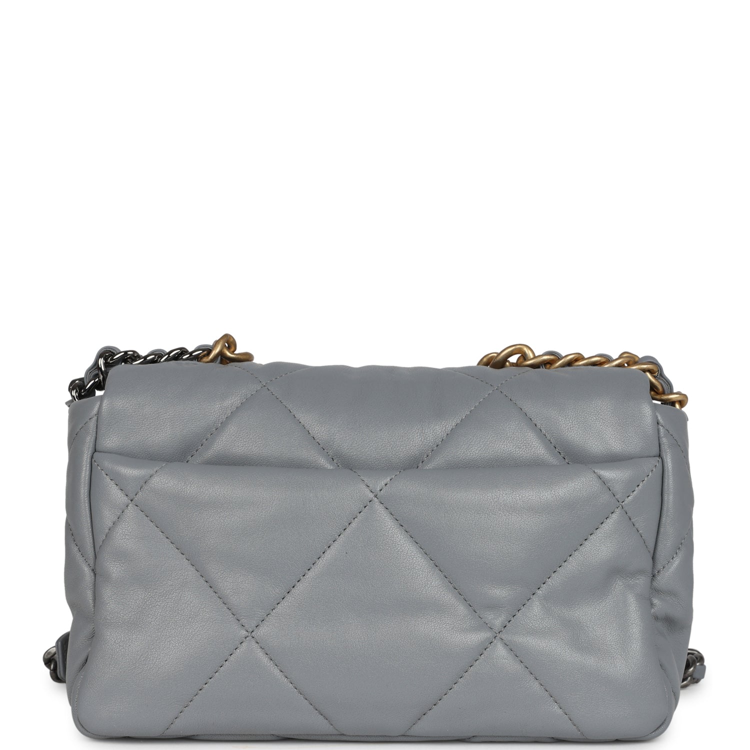 Medium 19 Flap Bag Grey Lambskin Mixed Metal Hardware