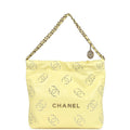 Small 22 Bag Yellow Shiny Calfskin Brushed Gold Hardware
