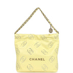 Small 22 Bag Yellow Shiny Calfskin Brushed Gold Hardware