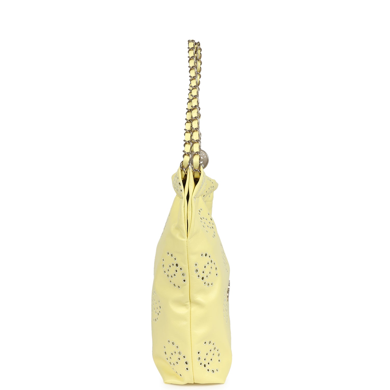 Small 22 Bag Yellow Shiny Calfskin Brushed Gold Hardware