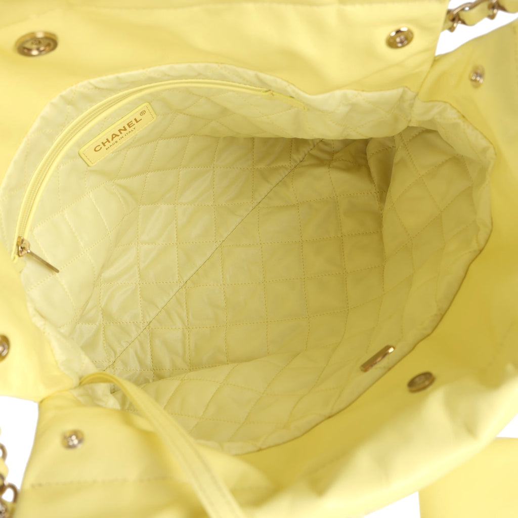 Small 22 Bag Yellow Shiny Calfskin Brushed Gold Hardware