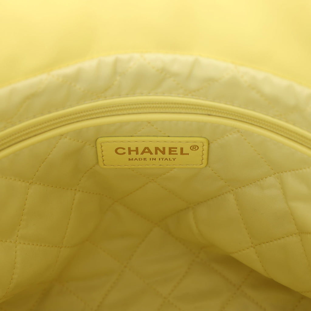 Small 22 Bag Yellow Shiny Calfskin Brushed Gold Hardware