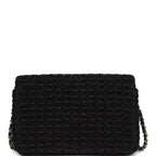 Mini Summer Nights Flap Bag Black Woven Patent Leather Light Gold Hardware