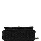 Mini Summer Nights Flap Bag Black Woven Patent Leather Light Gold Hardware