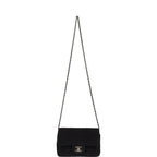 Mini Summer Nights Flap Bag Black Woven Patent Leather Light Gold Hardware