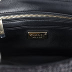 Mini Summer Nights Flap Bag Black Woven Patent Leather Light Gold Hardware