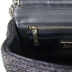 Mini Summer Nights Flap Bag Black Woven Patent Leather Light Gold Hardware