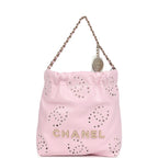 Mini 22 Bag Pink Shiny Calfskin Brushed Gold Hardware