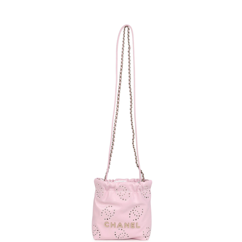 Mini 22 Bag Pink Shiny Calfskin Brushed Gold Hardware