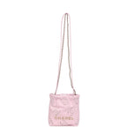 Mini 22 Bag Pink Shiny Calfskin Brushed Gold Hardware
