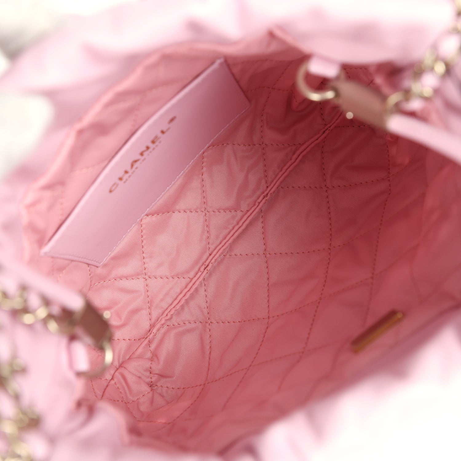 Mini 22 Bag Pink Shiny Calfskin Brushed Gold Hardware