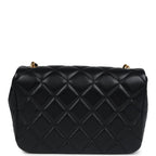 Mini Pearly Chain Flap Bag Black Lambskin Brushed Gold Hardware