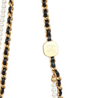 Mini Pearly Chain Flap Bag Black Lambskin Brushed Gold Hardware