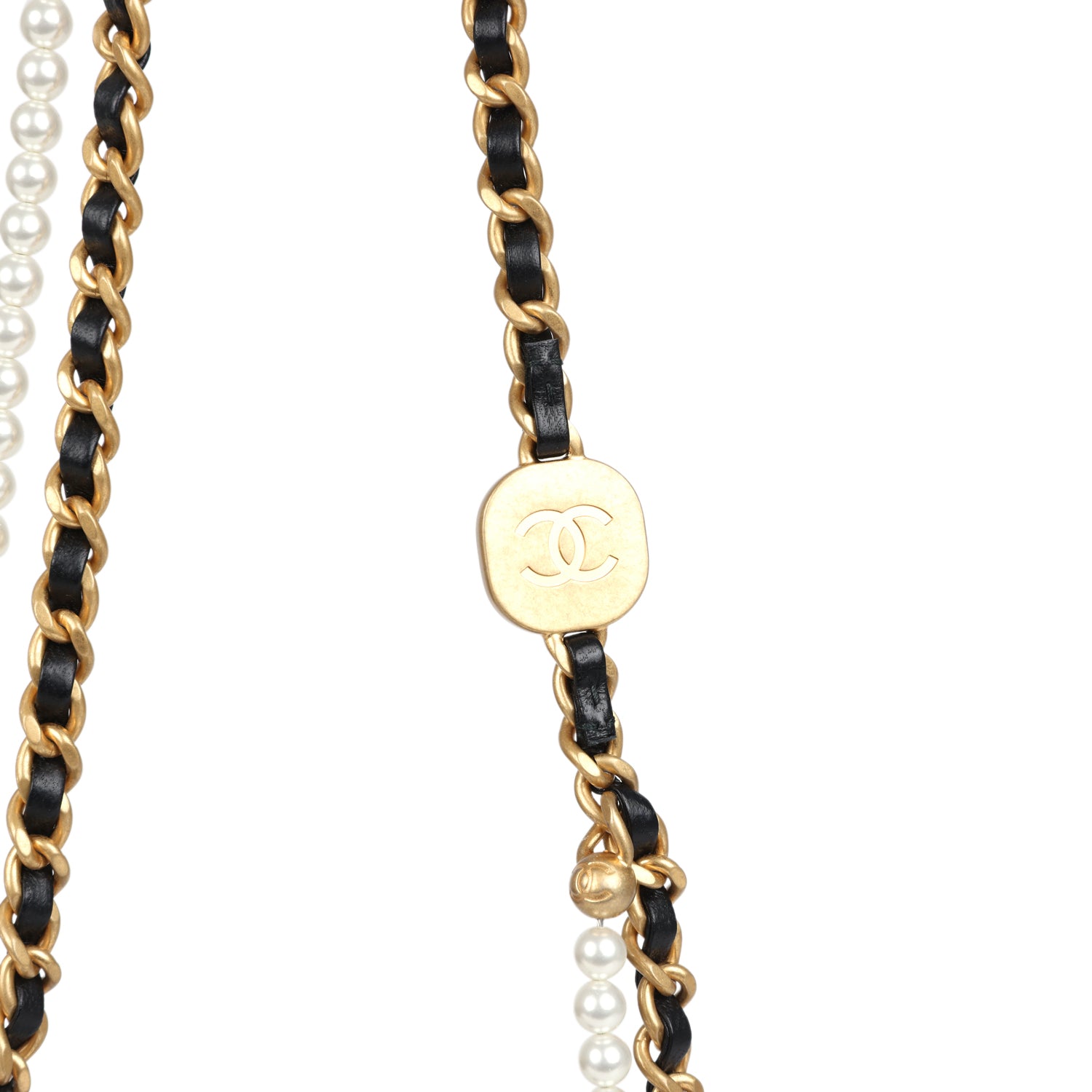 Mini Pearly Chain Flap Bag Black Lambskin Brushed Gold Hardware