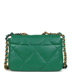 Medium 19 Flap Green Shiny Lambskin Mixed Metal Hardware