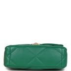 Medium 19 Flap Green Shiny Lambskin Mixed Metal Hardware