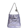 Mini 22 Bag Purple Metallic Calfskin Brushed Silver Hardware