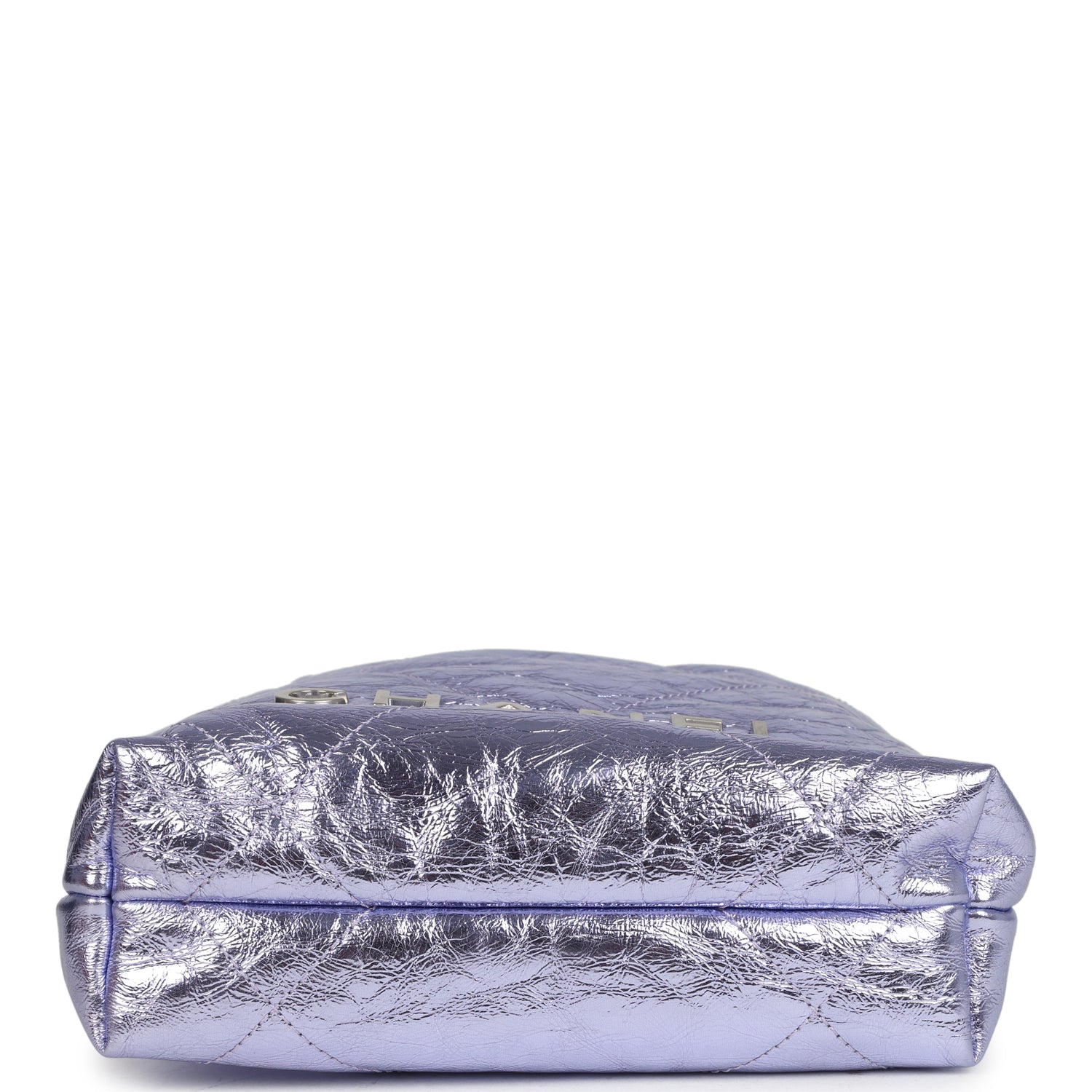 Mini 22 Bag Purple Metallic Calfskin Brushed Silver Hardware