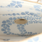 Large Coco Beach Hobo Bag in White and Blue Denim Light Gold Hardware
