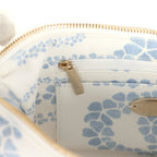 Large Coco Beach Hobo Bag in White and Blue Denim Light Gold Hardware