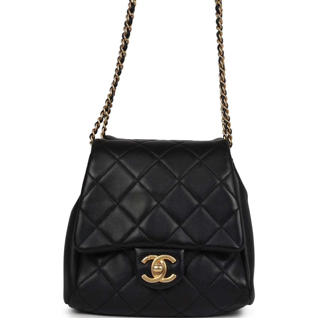 Twins Side Pack Black Lambskin Faux Pearls & Brushed Gold Hardware