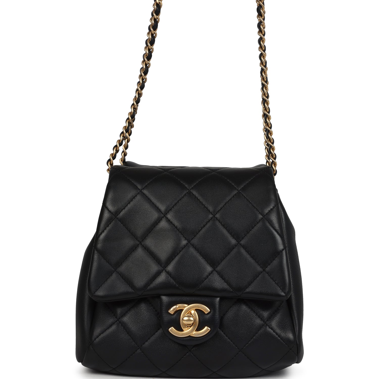 Twins Side Pack Black Lambskin Faux Pearls & Brushed Gold Hardware