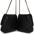 Twins Side Pack Black Lambskin Faux Pearls & Brushed Gold Hardware