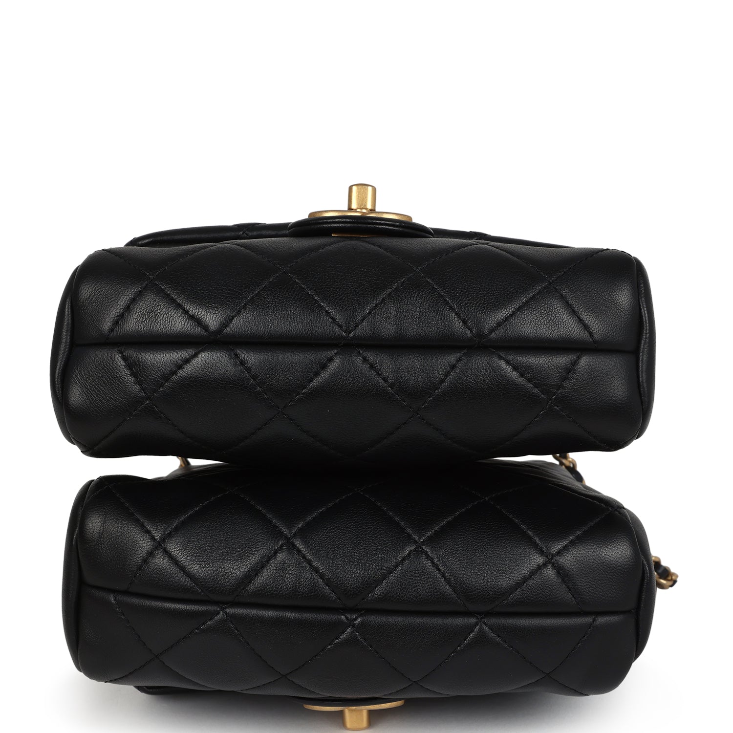 Twins Side Pack Black Lambskin Faux Pearls & Brushed Gold Hardware