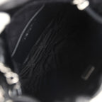 Mini 22 Bag Black Shiny Calfskin Brushed Silver Hardware