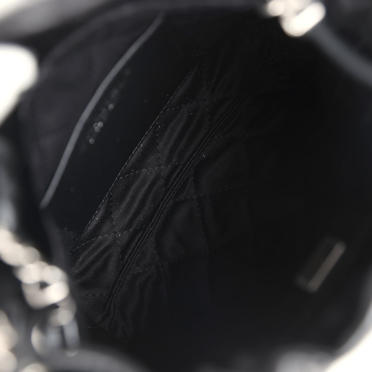 Mini 22 Bag Black Shiny Calfskin Brushed Silver Hardware