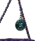 Mini 22 Bag Dark Purple Lambskin Rainbow Hardware