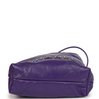 Mini 22 Bag Dark Purple Lambskin Rainbow Hardware