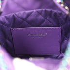 Mini 22 Bag Dark Purple Lambskin Rainbow Hardware