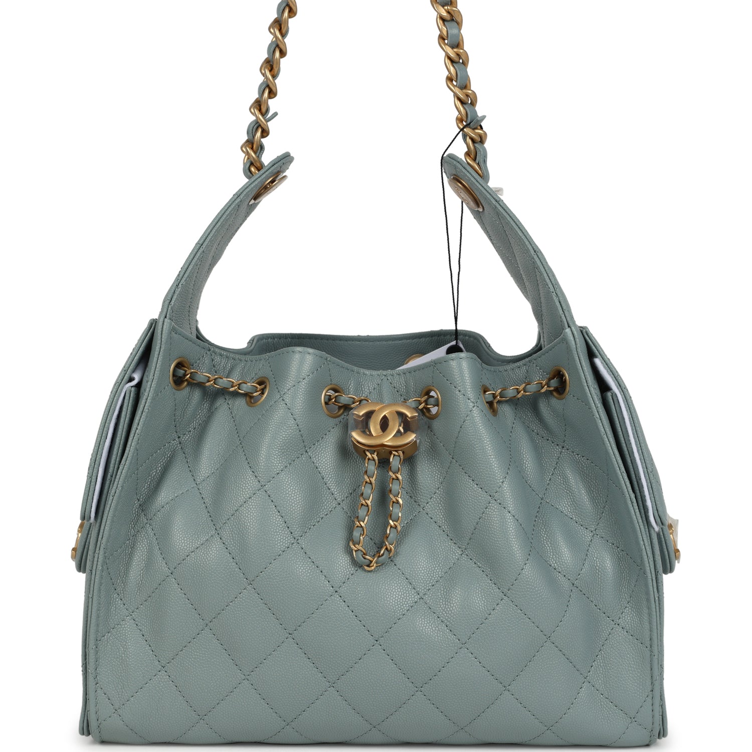 Small 25 Hobo Bag Green Caviar Antique Gold Hardware