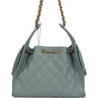 Small 25 Hobo Bag Green Caviar Antique Gold Hardware