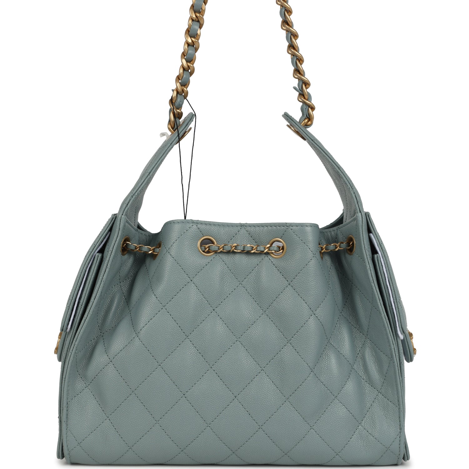 Small 25 Hobo Bag Green Caviar Antique Gold Hardware