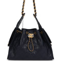 Small 25 Hobo Bag Dark Navy Caviar Antique Gold Hardware