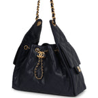 Small 25 Hobo Bag Dark Navy Caviar Antique Gold Hardware