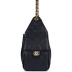 Small 25 Hobo Bag Dark Navy Caviar Antique Gold Hardware