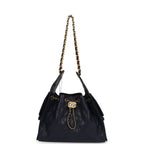 Small 25 Hobo Bag Dark Navy Caviar Antique Gold Hardware